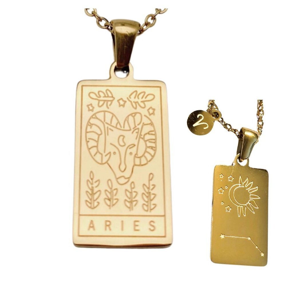 ARIES Zodiac & Constellation Stainless Steel Pendant Necklace
